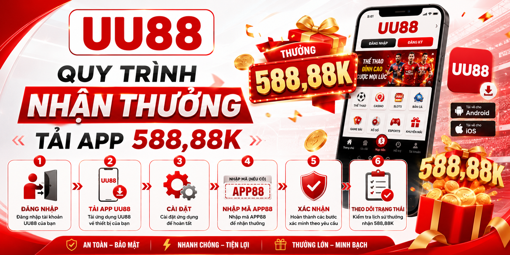 Cách nhận thưởng tải app 